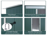 8.5 x 4ft Metal Shed with Lightsky Panels, Garden Storage Tool House with Double Doors for Garden, T3398P318750