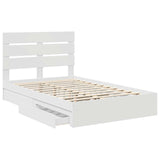 Storage Bed with Headboard White 120 x 190 cm Engineered Wood 3411913