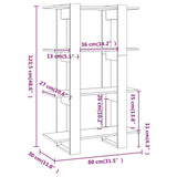 Book Cabinet/Room Divider Smoked Oak 80x30x123.5 cm 813575