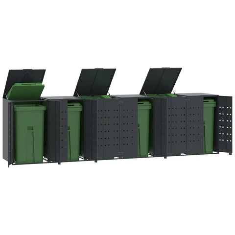 Wheelie Bin Storage for 6 Bins Anthracite 414x79x117 cm Steel 3279986