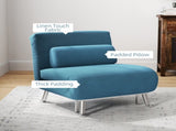 Single Velvet-Feel Sleeper Chair - Blue T3398P344449