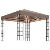 ZNTS Gazebo with LED String Lights 3x3 m Taupe 3070324