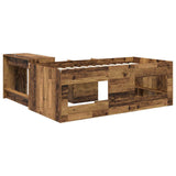 Kids'High Bed Frame with Desk 2 pcs Old wood Engineered Wood 3423452
