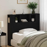 Headboard Cabinet with Shelf Black Oak 120 x 18.5 x 102.5 cm 862757