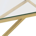 ZNTS Coffee Table Gold Stainless Steel and Tempered Glass 349938