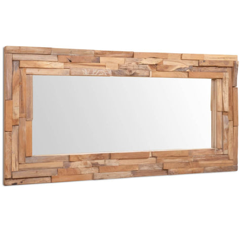 ZNTS Decorative Mirror Teak 120x60 cm Rectangular 244564