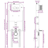 Cistern Frame Height Adjustable White 50 x 8 x 131 cm Steel 4106575