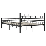 Bed Frame without Mattress Black Steel 140x200 cm 285278