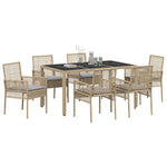 Garden Dining Set 7 pcs Beige Poly rattan 3334882