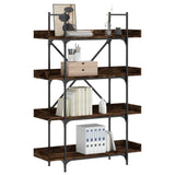 Bookcase 4-Tier Smoked Oak 100x33x145.5 cm Engineered Wood 837694