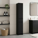 Bathroom Cabinet Black Oak 30 x 33 x 190 cm Engineered Wood 890753
