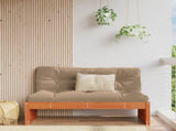 Garden Middle Sofa Solid Pine Wood Wax Brown 120 x 95 x 69 cm 865621