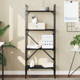 Bookcase 4-Tier Black 56x31,5x138,5 cm Engineered Wood 833338
