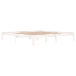 Bed Frame without Mattress White Solid Wood Pine 200x200cm 810386
