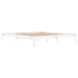 Bed Frame without Mattress White Solid Wood Pine 200x200cm 810386