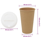 Paper Coffee Cups with Lids 1000 pcs 16oz 400ml 3325222