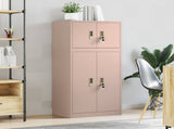 Storage Cabinet 2 pcs Pink 60 x 40 x 130 cm Steel Lockable 3438688