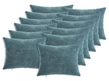 Cushion Cover 12 pcs HEERLEN Blue 40 x 40 cm Chenille Fabric 908511
