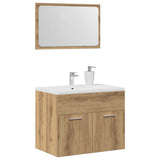 2 Piece Bathroom Furniture Set Artisan Oak Engineered Wood 862040