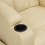 Recliner Chair Cream Fabric 339091