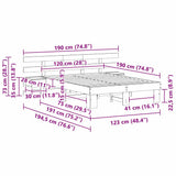 Bed Frame with Headboard Brown 120 x 190 cm Solid Pine Wood 3385700