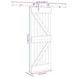 Sliding Door with Hardware Set 70x210 cm Solid Wood Pine 3332622