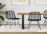 Dining Chair 2 pcs Rattan and Iron Black 44.5 x 54.5 x 85 cm 42011551