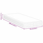 Mattress White and Grey 70 x 200 cm Bonell Spring 4106436