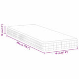 Mattress White and Grey 70 x 200 cm Bonell Spring 4106436