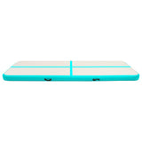 Inflatable Gymnastics Mat with Pump 300x100x15 cm PVC Green 92660