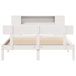 ZNTS Bookcase Bed without Mattress White 140x200 cm Solid Wood Pine 3321775