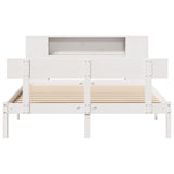 ZNTS Bookcase Bed without Mattress White 140x200 cm Solid Wood Pine 3321775