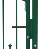 Fence Gate with Spikes Steel 100x100 cm Green 146393