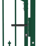 Fence Gate EMMEN with Spikes Steel 104x97 cm Green 146393