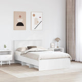 Bed Frame with Headboard White 137 x 203 cm Engineered Wood 3408858