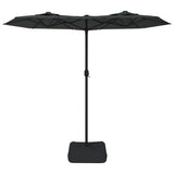 Double-Head Garden Parasol with LEDs Anthracite 316x145 cm 362971