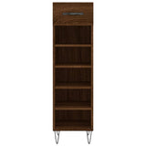 Shoe Cabinet Brown Oak 30x35x105 cm Engineered Wood 829675