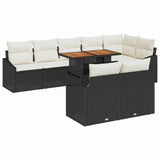 Garden Sofa Set with Cushion Manual 9 pcs Black and Cream 3349851