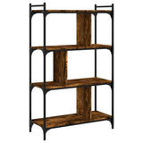 Bookcase 4-Tier Smoked Oak 76x32x123 cm Engineered Wood 833937