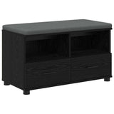 Hall Bench Black Oak 80 x 38 x 46 cm Engineered Wood and Fabric 891457