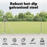 Fence Post with Concrete Base 52 pcs Silver Powder-Coated Steel 3350262