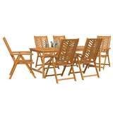 Garden Dining Set 7 pcs Brown Solid Acacia Wood 3154125