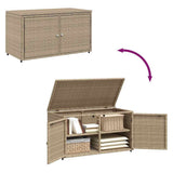 Garden Storage Cabinet Beige 110x55x60.5 cm Poly Rattan 365570