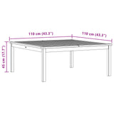 Coffee Table Light Acacia 110 x 110 x 45 cm Solid Acacia Wood 42026781