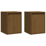 Wall Cabinets 2 pcs Honey Brown 30x30x40 cm Solid Wood Pine 813482