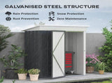 Metal Garden Shed, Outdoor Lean-to Shed for Tool Motor Bike, with Adjustable Shelf, Lock, Gloves, T3398P318723