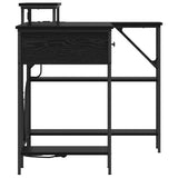 Desk with Drawer Black Oak 120 x 79 x 86.5 cm Engineered Wood 859400