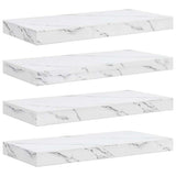 Wall Shelf 4 pcs White Marble 50 x 23.5 x 4 cm Engineered Wood 42019967