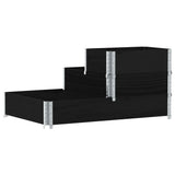 3-Tier Raised Bed Black 120x80 cm Solid Wood Pine 4010314