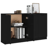 Sideboard Set of 2 Black Engineered wood Medium Sideboard 3115773